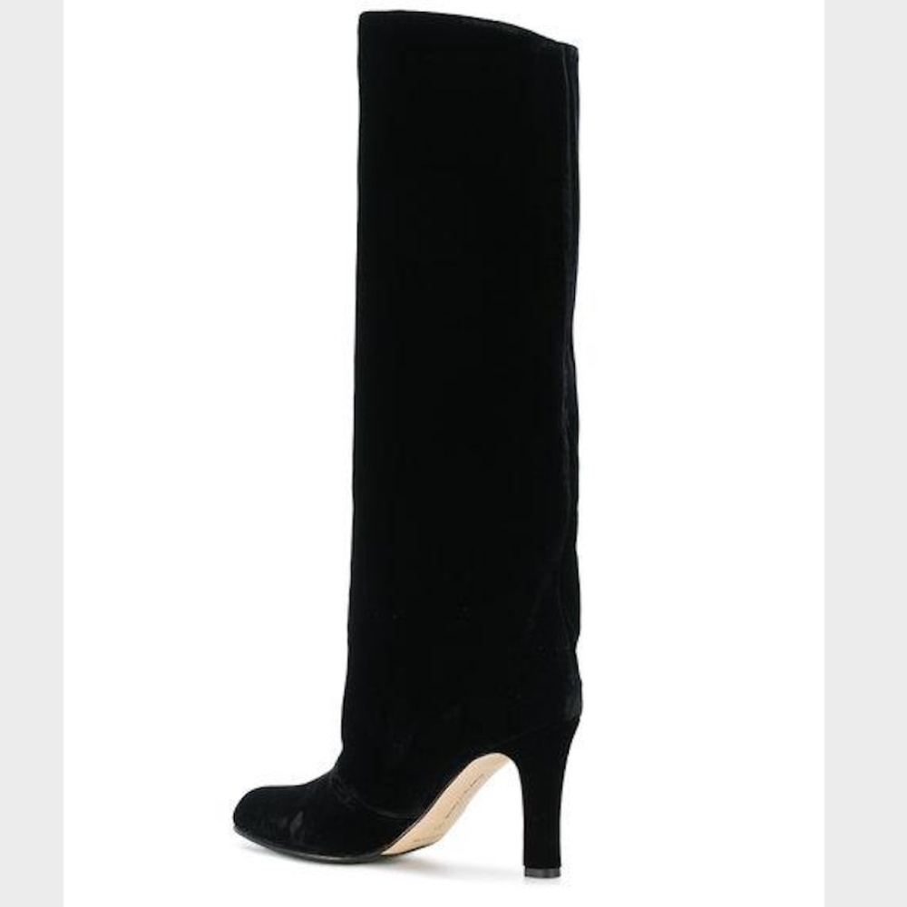 NEW Manolo Blahnik Khomo 105 Tall Velvet Boots - Picture 5 of 8